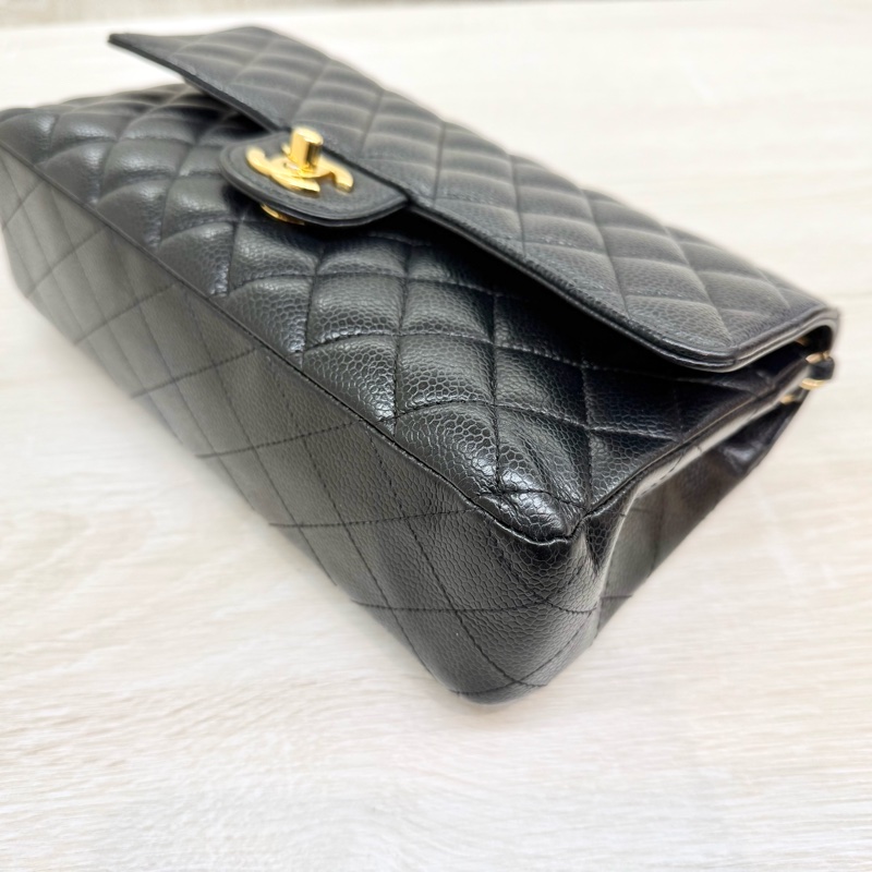 Chanel黑荔枝牛皮金釦coco25 A01112-21