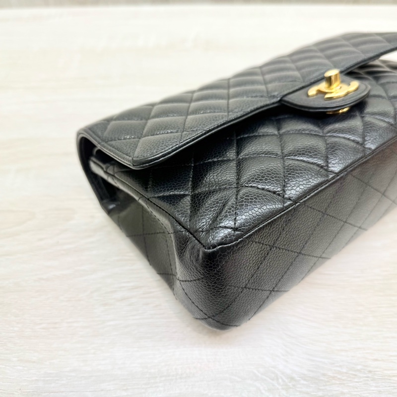 Chanel黑荔枝牛皮金釦coco25 A01112-22