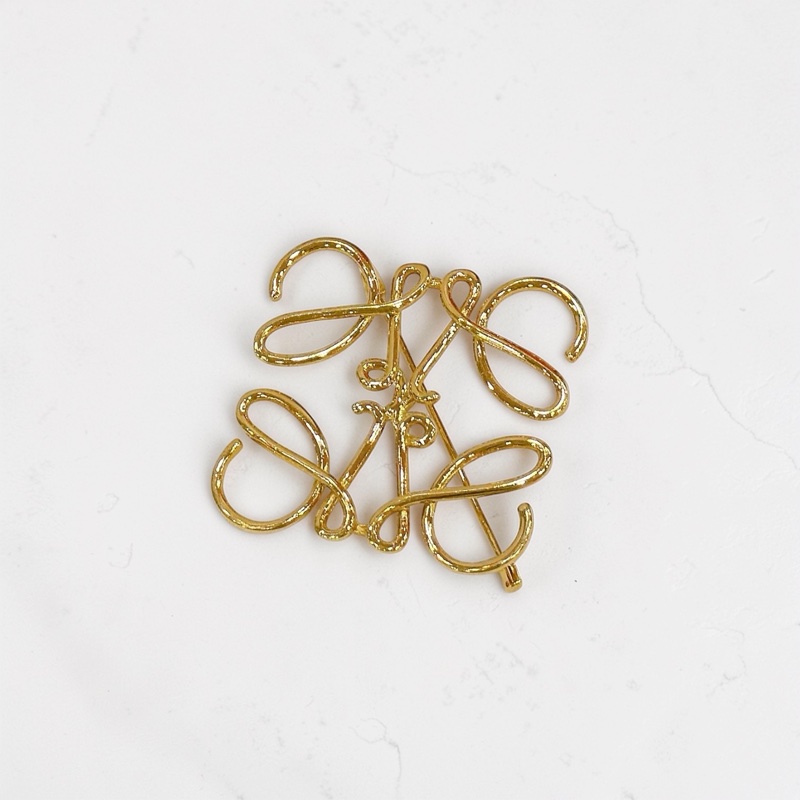 莉亞精品♡Loewe 胸針 金 近新美品-0