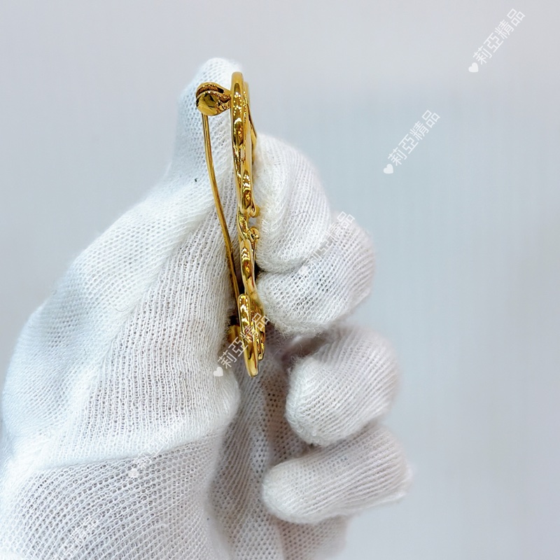 莉亞精品♡Loewe 胸針 金 近新美品-4