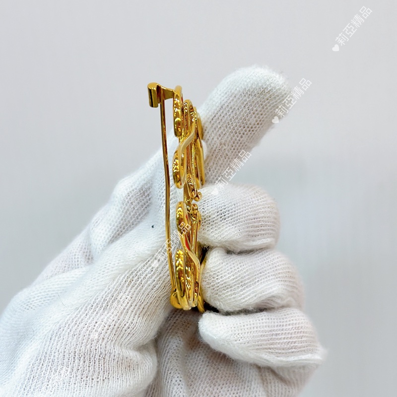 莉亞精品♡Loewe 胸針 金 近新美品-6