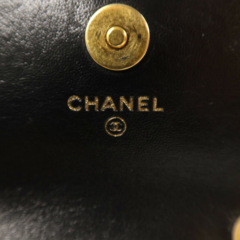 CHANEL 羊皮皮革Chain Shoulder金扣鏈帶肩背袋-5