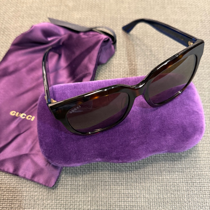 Gucci 藍紅條紋太陽眼鏡-0