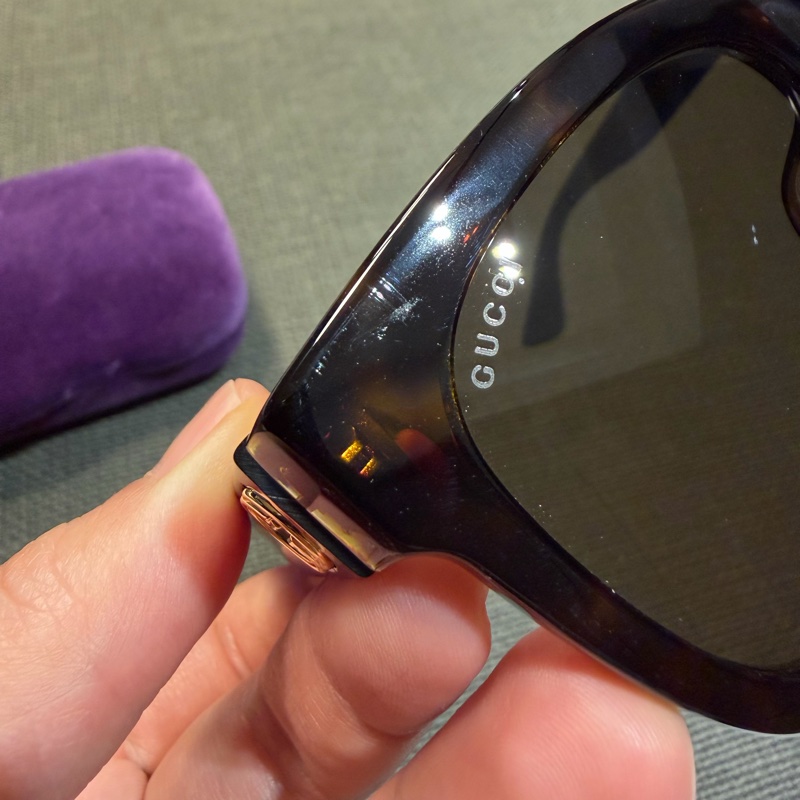 Gucci 藍紅條紋太陽眼鏡-1