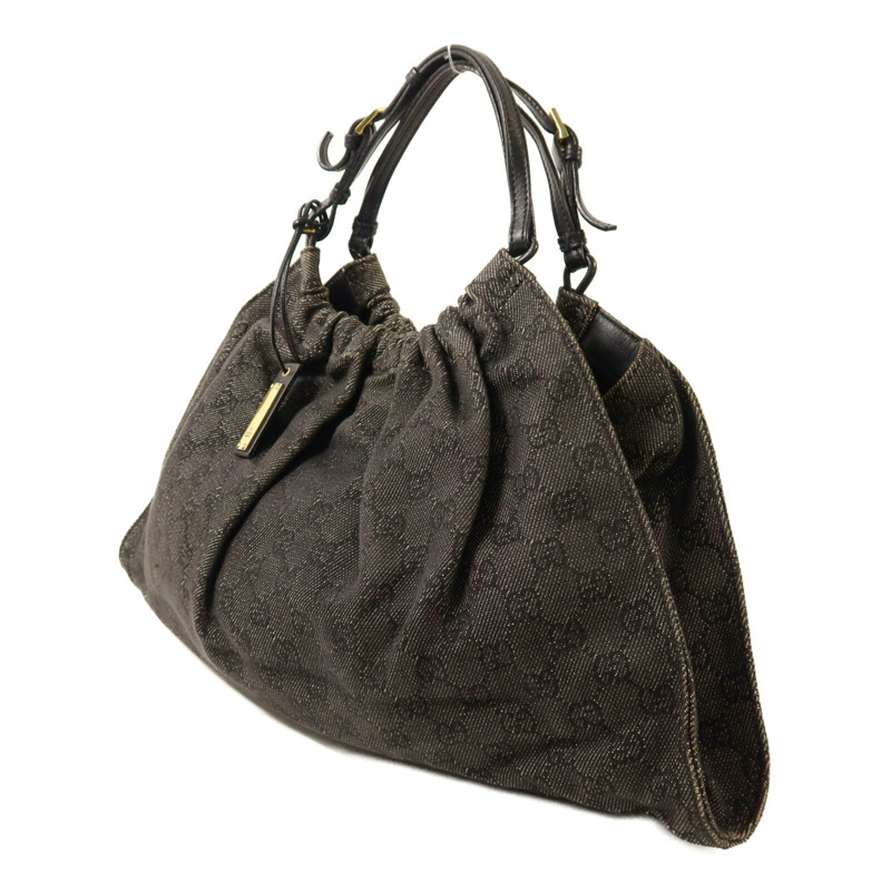 GUCCI 帆布Vintage Hobo Bag金扣肩背袋-2