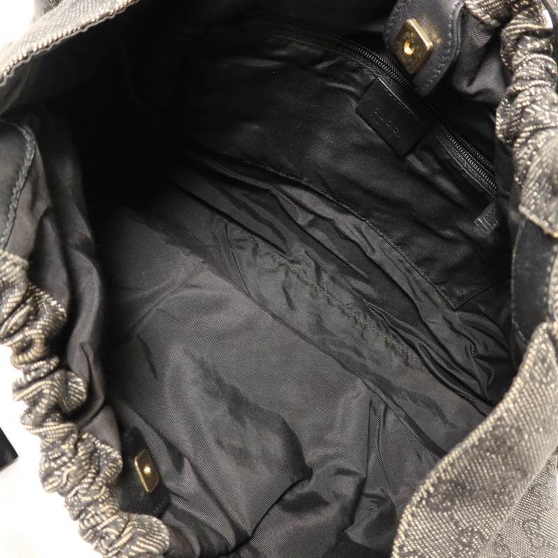 GUCCI 帆布Vintage Hobo Bag金扣肩背袋-4