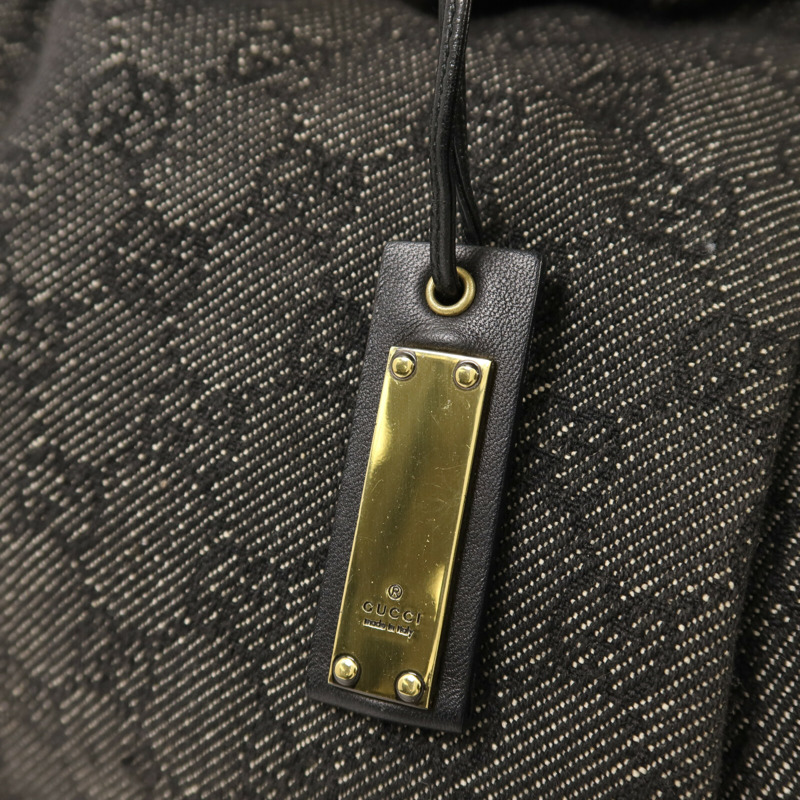 GUCCI 帆布Vintage Hobo Bag金扣肩背袋-8