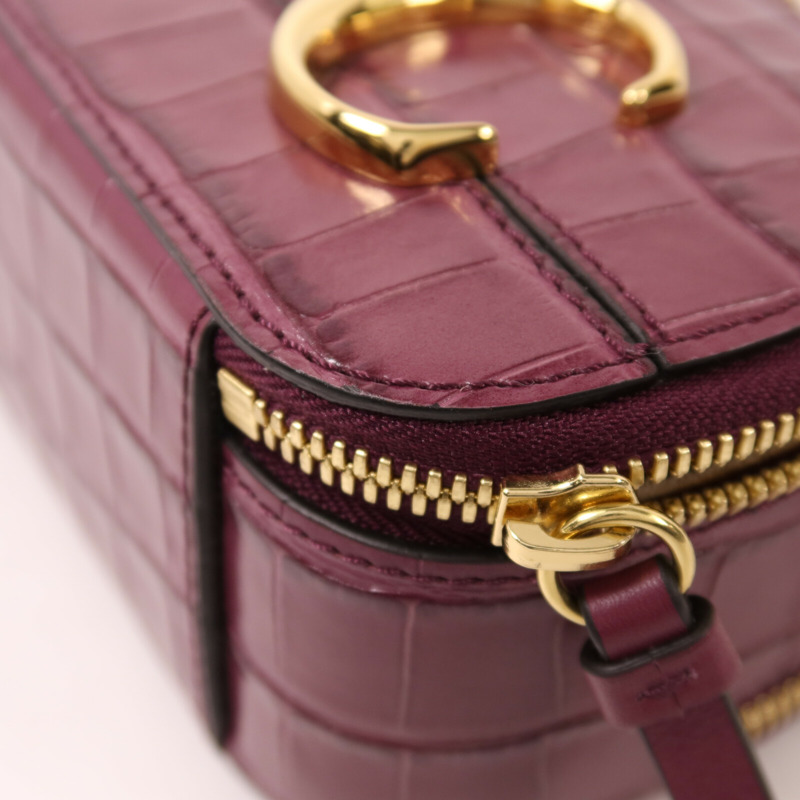 Chloe 牛皮皮革Mini C Bag金扣鏈帶手挽肩背兩用袋-14