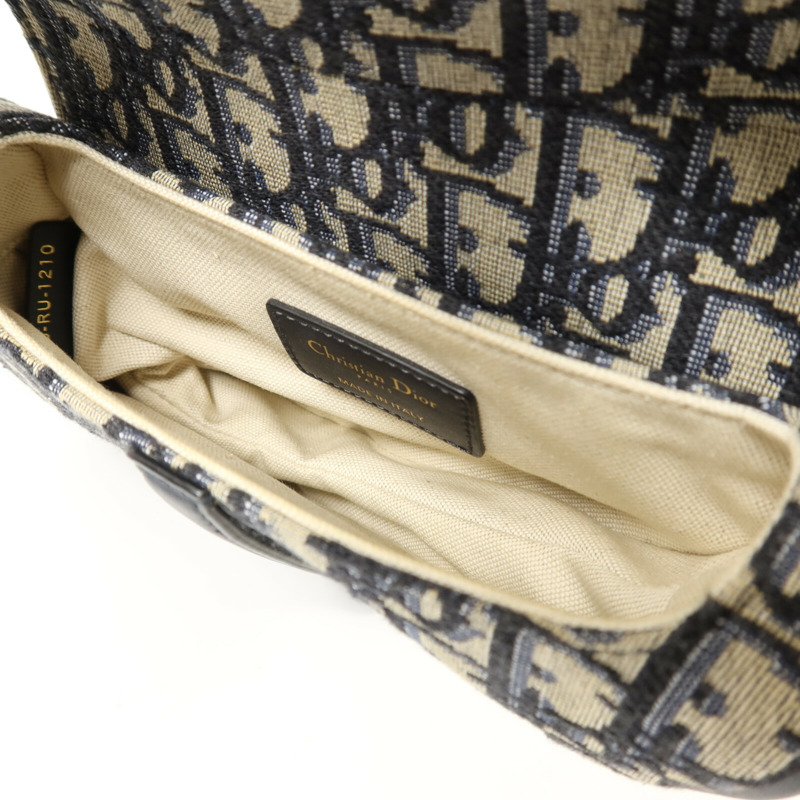 Dior 帆布Mini Saddle金扣肩背袋-4