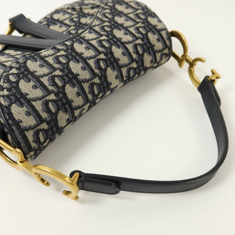 Dior 帆布Mini Saddle金扣肩背袋-7