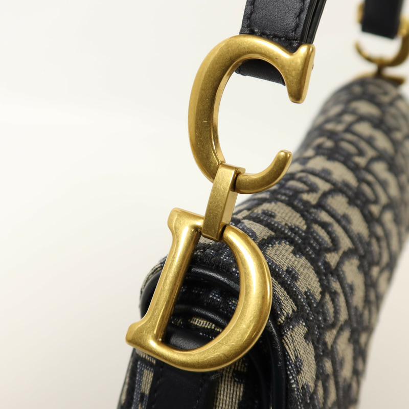 Dior 帆布Mini Saddle金扣肩背袋-10
