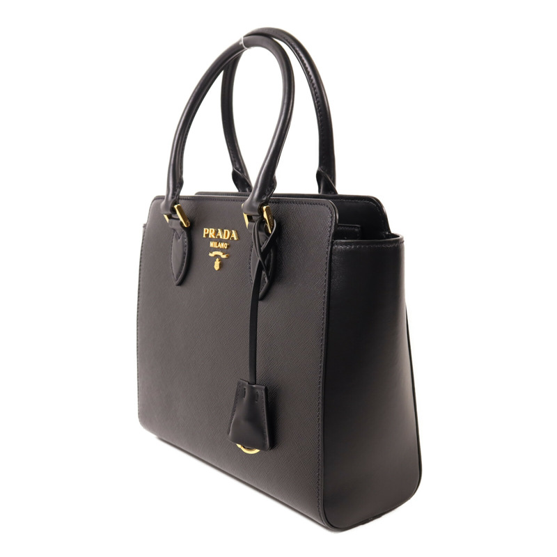 PRADA 牛皮皮革Shoulder Bag金扣手挽肩背兩用袋-2