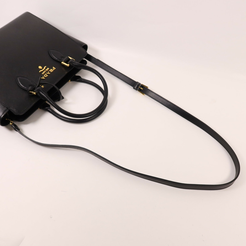 PRADA 牛皮皮革Shoulder Bag金扣手挽肩背兩用袋-6