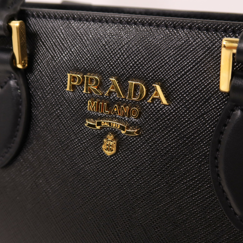 PRADA 牛皮皮革Shoulder Bag金扣手挽肩背兩用袋-7