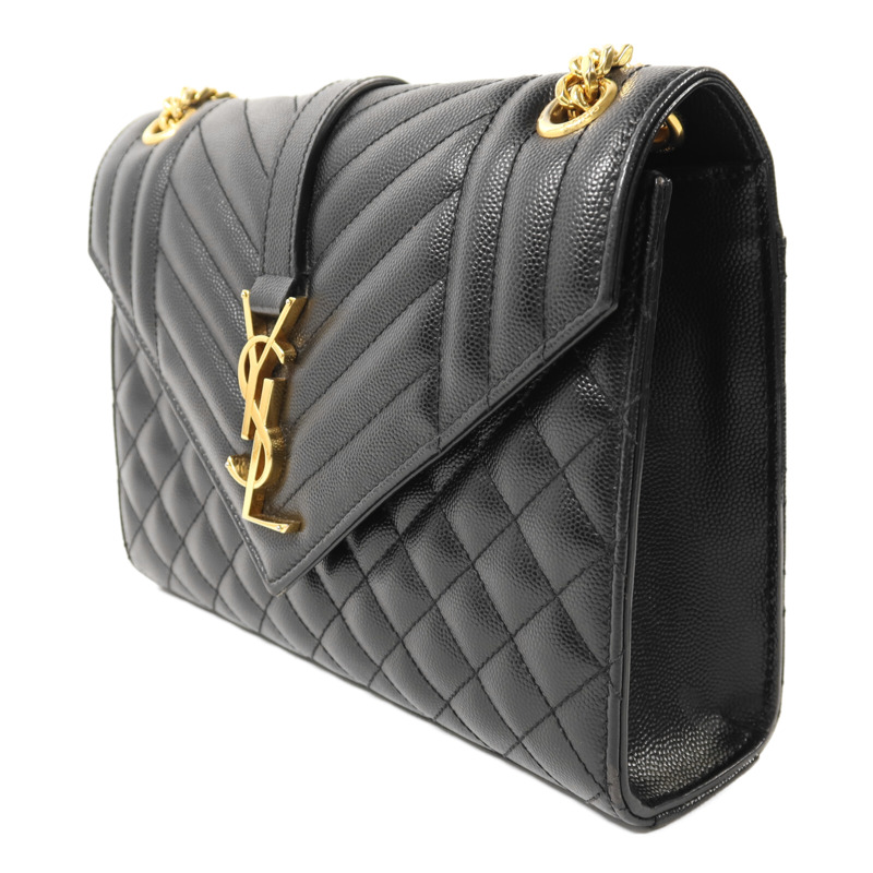 SAINT LAURENT 牛皮皮革Envelop Medium金扣鏈帶肩背袋-2