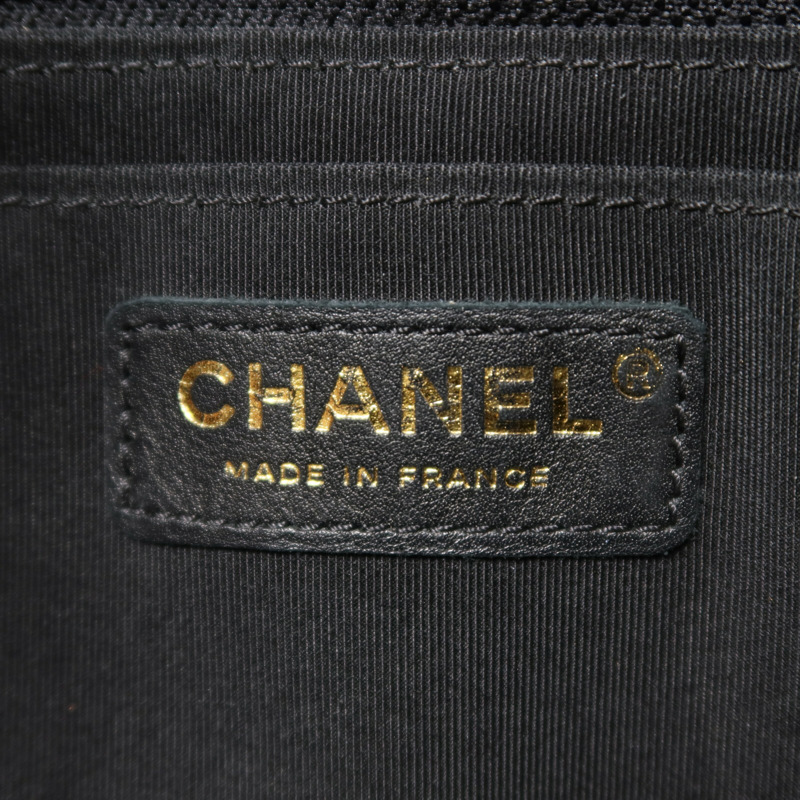 CHANEL 牛皮皮革Chain Shoulder金扣鏈帶肩背袋-5