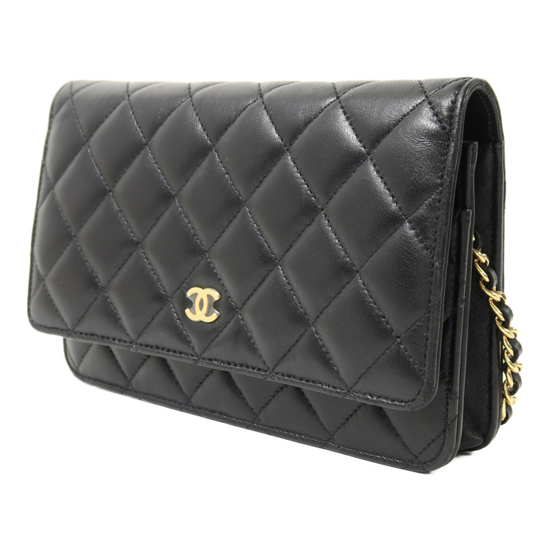 CHANEL 羊皮皮革WOC Wallet On Chain金扣鏈帶肩背袋-2