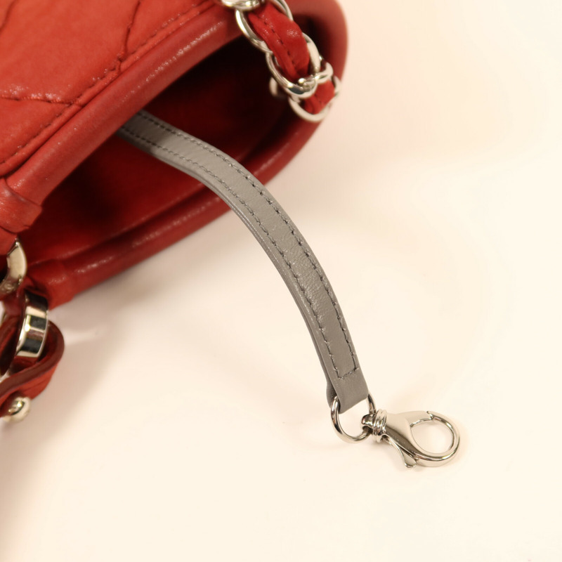 CHANEL 牛皮皮革Shoulder Bag銀扣鏈帶手挽肩背兩用袋-14