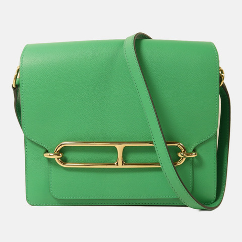 HERMES Evercolor皮革Roulis 23金扣肩背袋Menthe