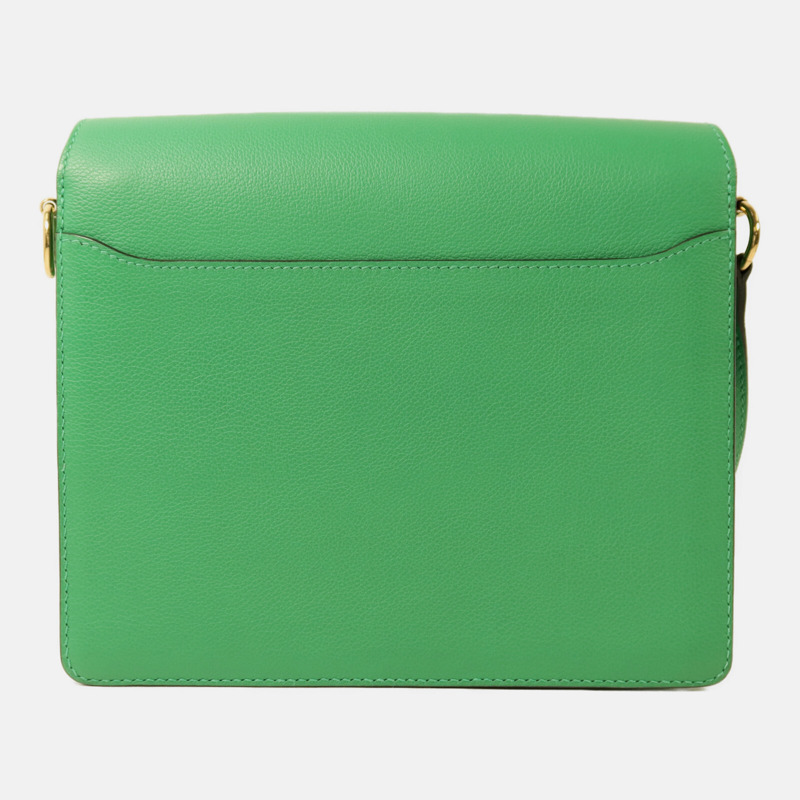HERMES Evercolor皮革Roulis 23金扣肩背袋Menthe-1