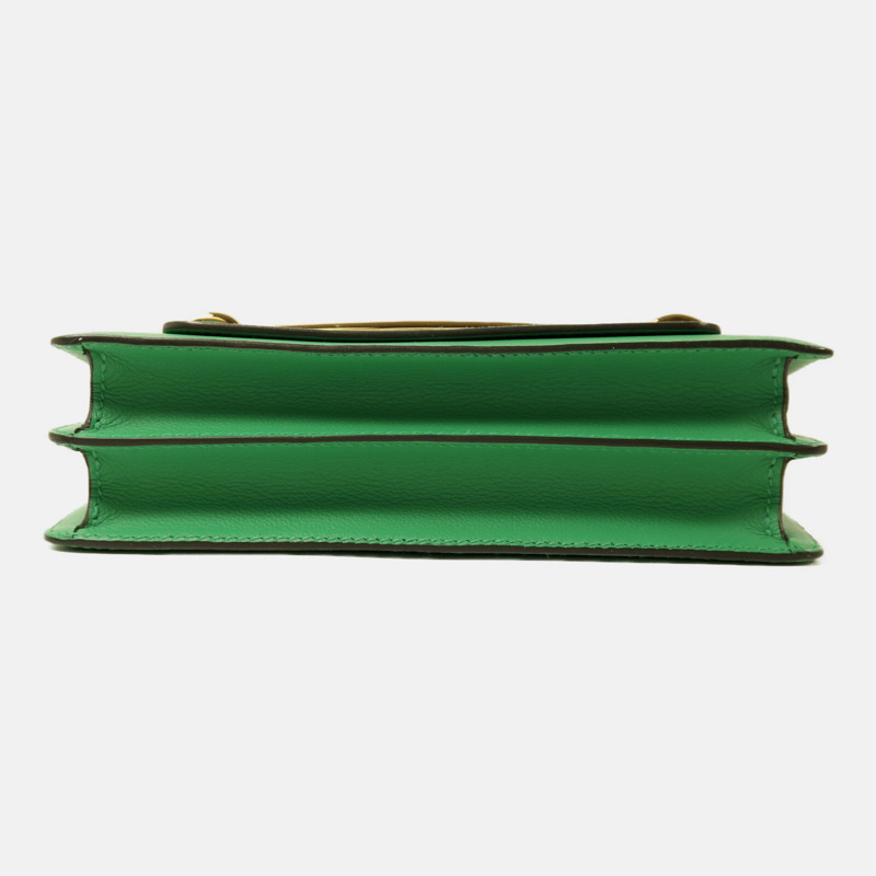 HERMES Evercolor皮革Roulis 23金扣肩背袋Menthe-3