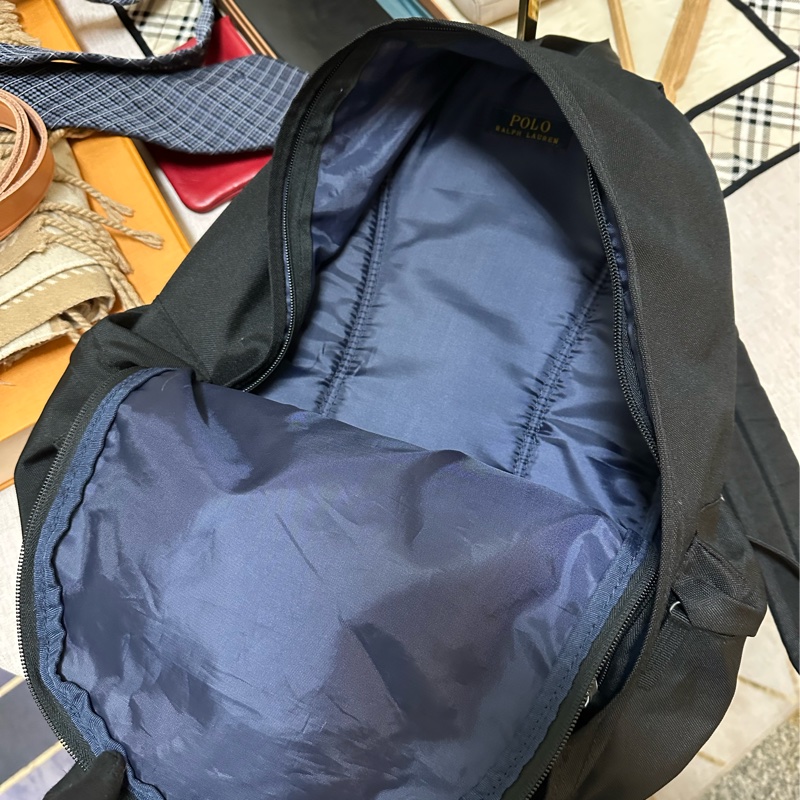 POLO RALPH LAUREN 大馬黑色帆布後背包-4