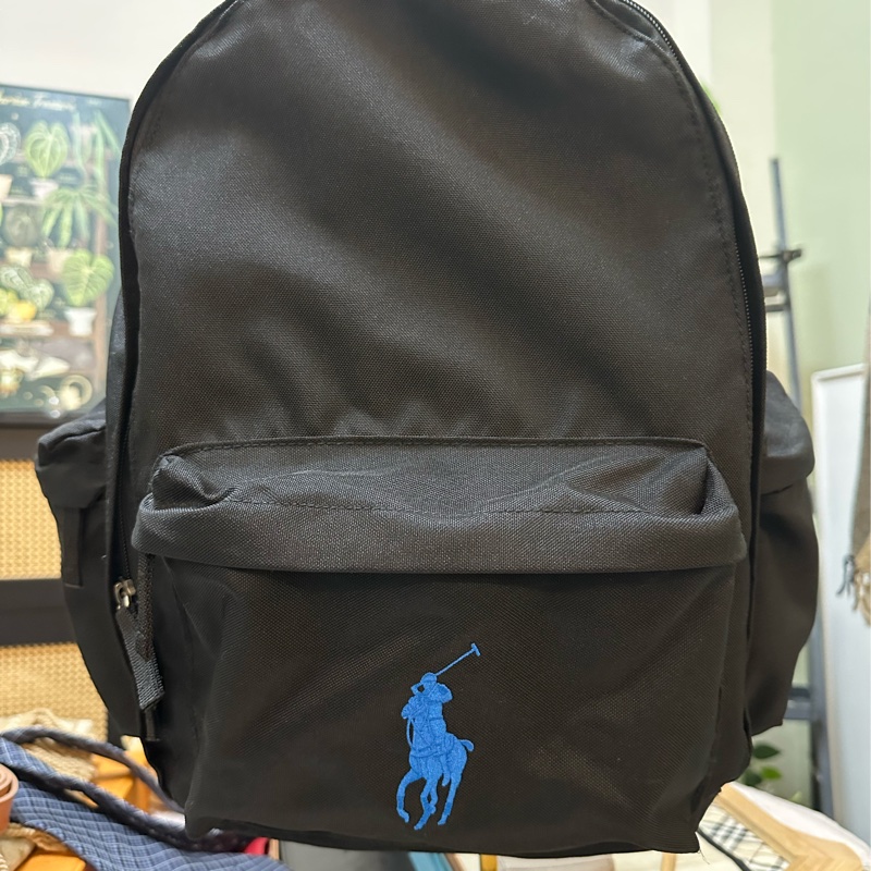 POLO RALPH LAUREN 大馬黑色帆布後背包-7