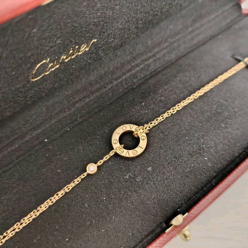 Cartier/卡地亞 玫瑰金 LOVE 小圓餅手鏈-3