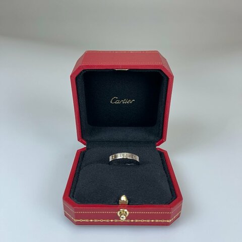 CARTIER  窄款LOVE 白金戒指