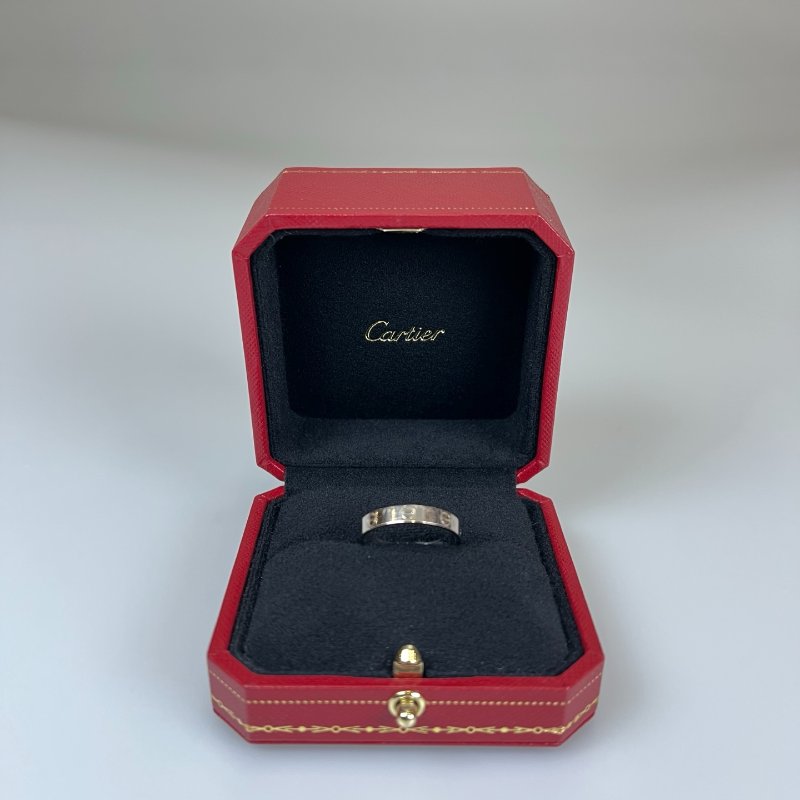 CARTIER  窄款LOVE 白金戒指-0