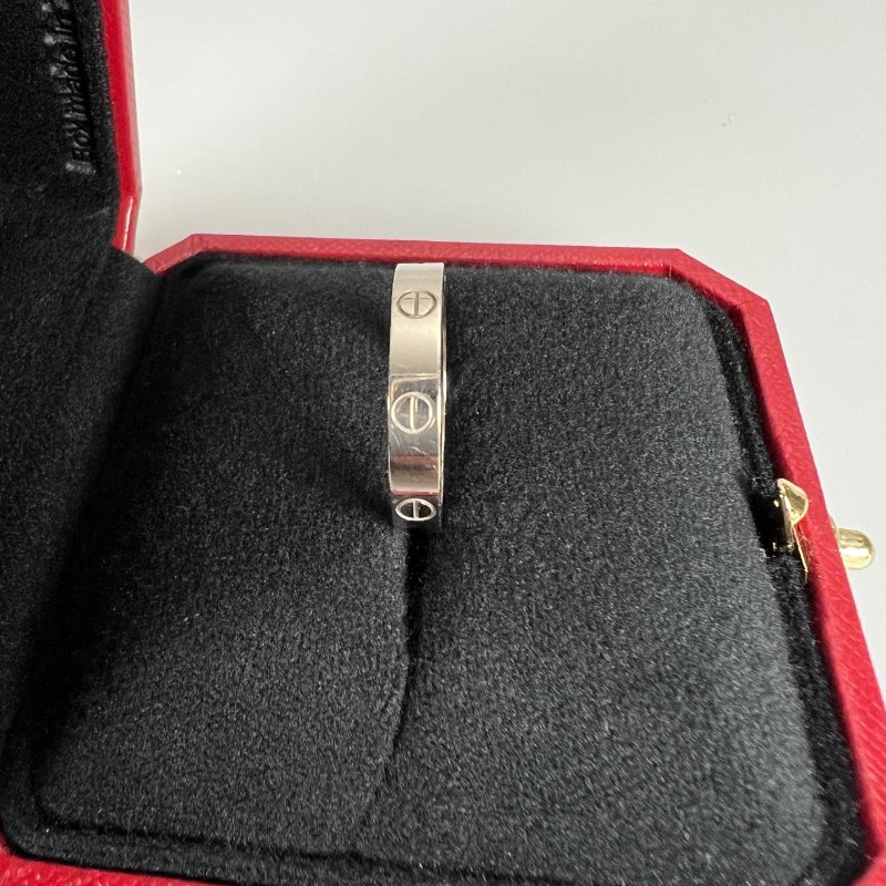 CARTIER  窄款LOVE 白金戒指-3