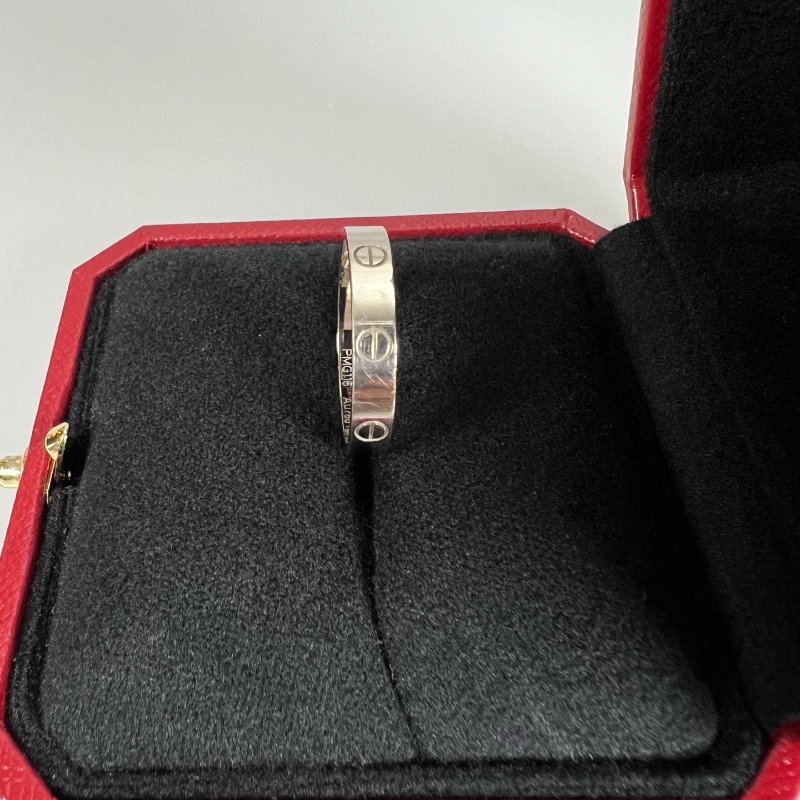 CARTIER  窄款LOVE 白金戒指-4