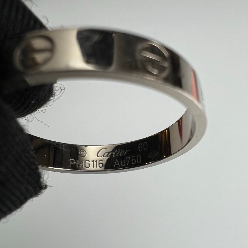 CARTIER  窄款LOVE 白金戒指-5