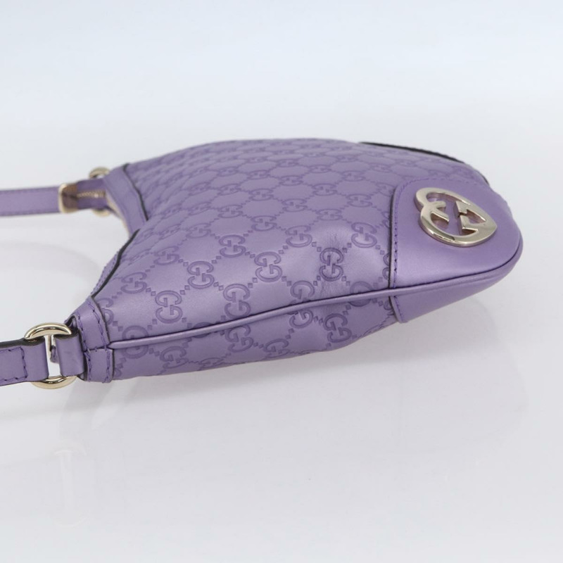【日本直送】GUCCI GG帆布Gussissima單肩包 皮革 紫色 金色 257072 Auth am9596V-2