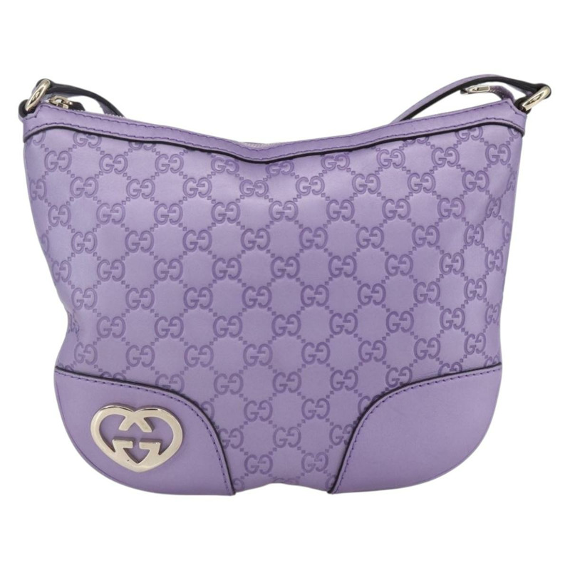 【日本直送】GUCCI GG帆布Gussissima單肩包 皮革 紫色 金色 257072 Auth am9596V-12
