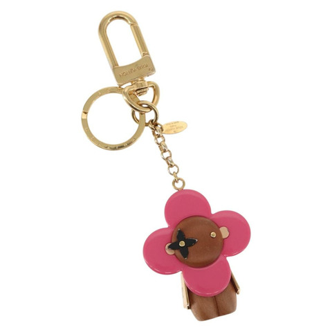路易威登 Porte Cre Vivienne 手袋吊飾 金屬粉紅 M67298 LV Auth 157421A