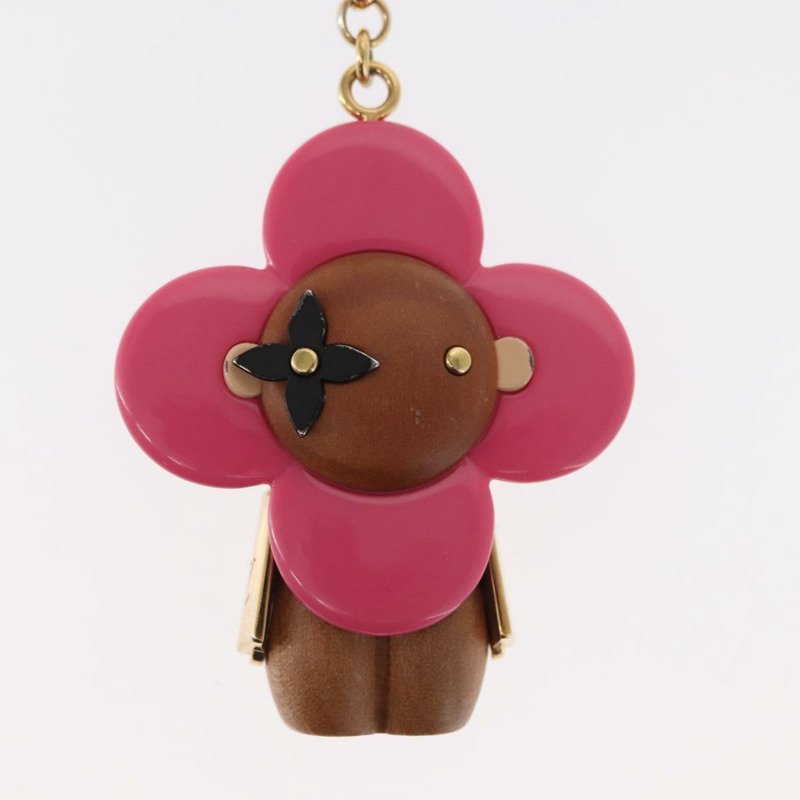 【日本直送】路易威登 Porte Cre Vivienne 手袋吊飾 金屬粉紅 M67298 LV Auth 157421A-2