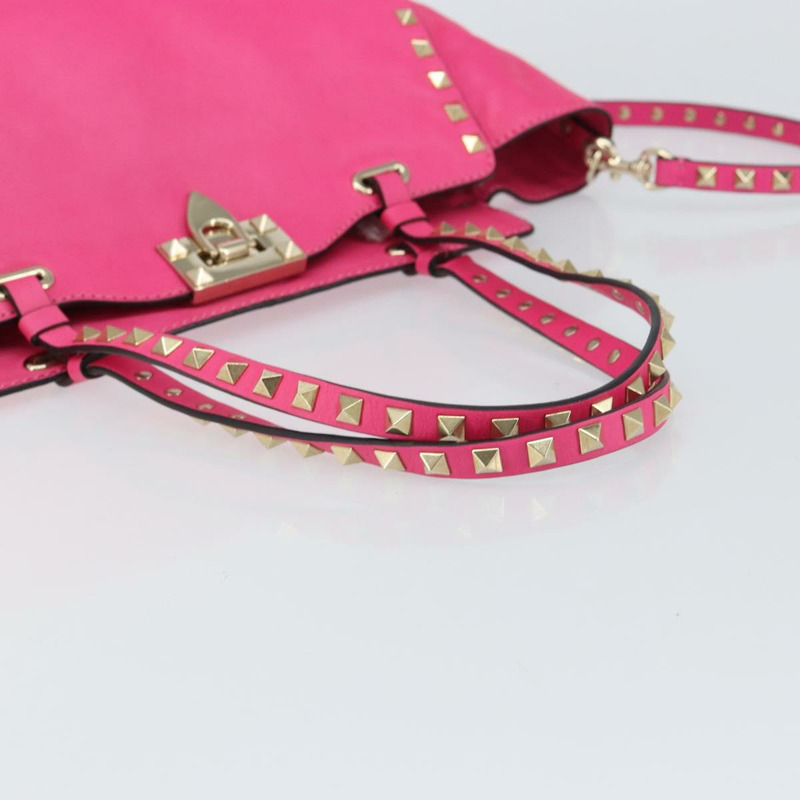 【日本直送】華倫天奴 (VALENTINO) 鉚釘手提包 皮革 2way 粉金配色 正品 BA9568V-6