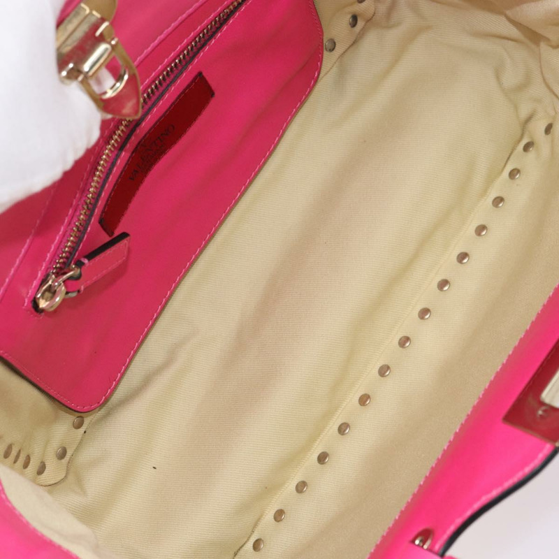 【日本直送】華倫天奴 (VALENTINO) 鉚釘手提包 皮革 2way 粉金配色 正品 BA9568V-10