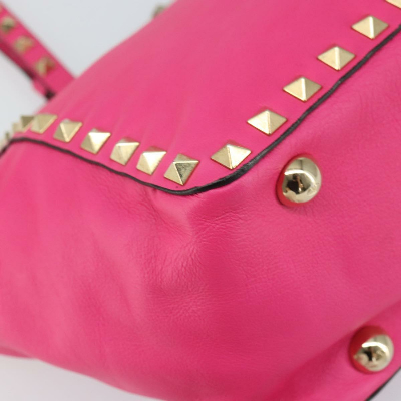 【日本直送】華倫天奴 (VALENTINO) 鉚釘手提包 皮革 2way 粉金配色 正品 BA9568V-14