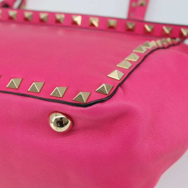 【日本直送】華倫天奴 (VALENTINO) 鉚釘手提包 皮革 2way 粉金配色 正品 BA9568V-15