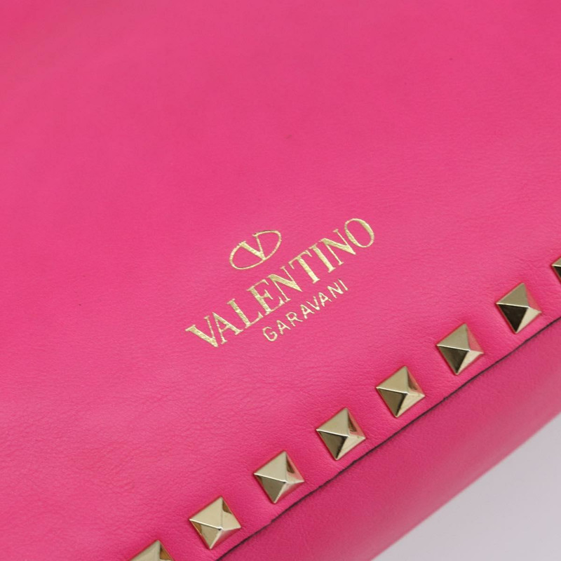 【日本直送】華倫天奴 (VALENTINO) 鉚釘手提包 皮革 2way 粉金配色 正品 BA9568V-17