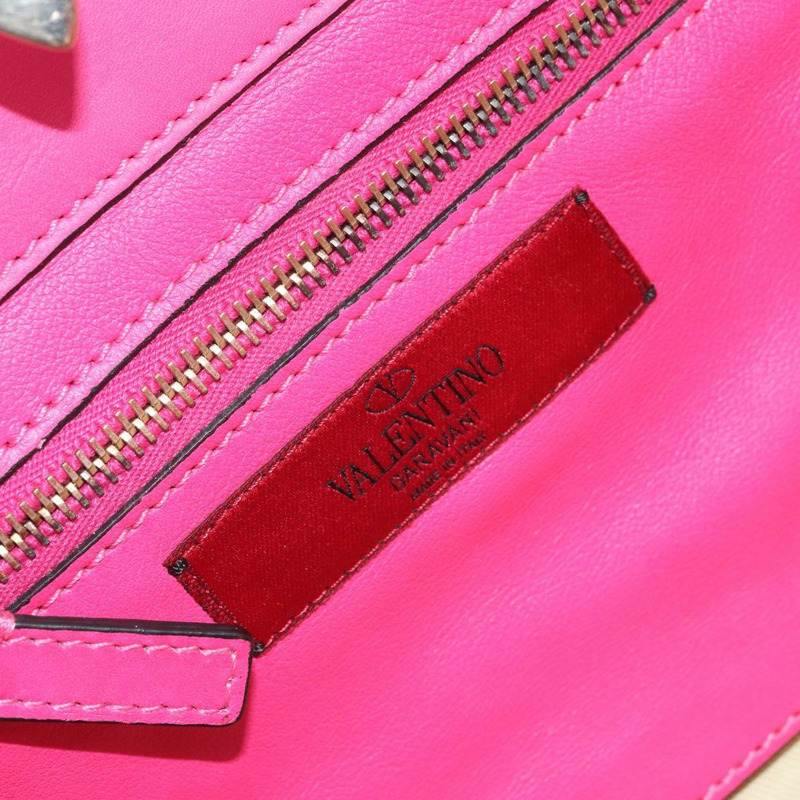 【日本直送】華倫天奴 (VALENTINO) 鉚釘手提包 皮革 2way 粉金配色 正品 BA9568V-19