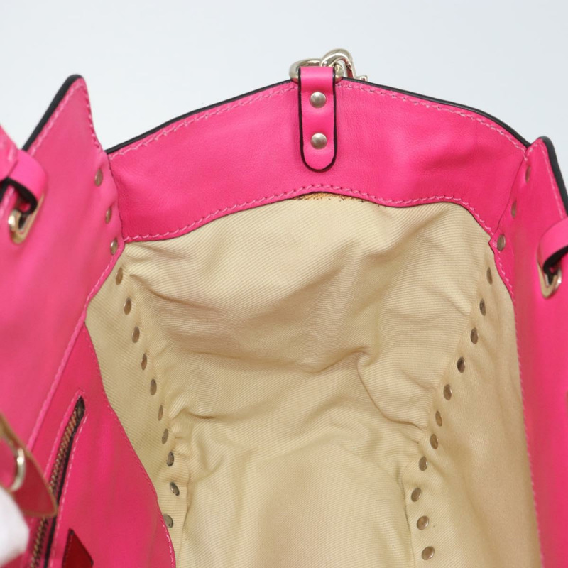 【日本直送】華倫天奴 (VALENTINO) 鉚釘手提包 皮革 2way 粉金配色 正品 BA9568V-20