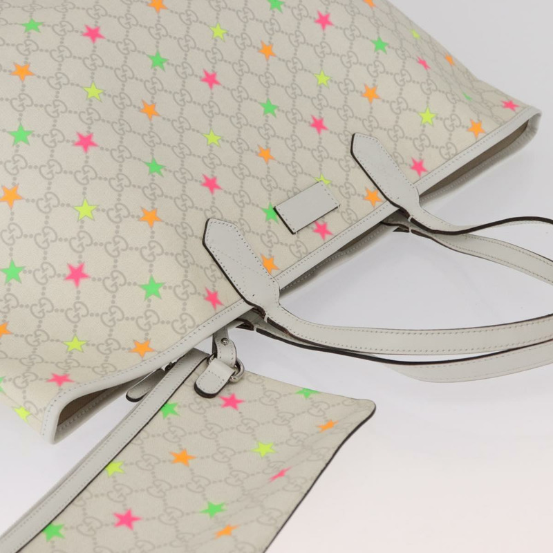 【日本直送】GUCCI GG Supreme 星星手提包 PVC 白色 309497 正品 am10476-5