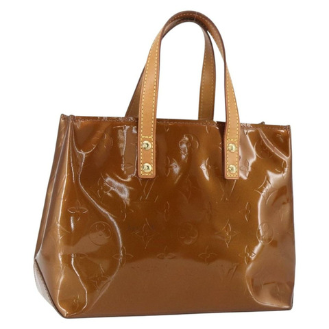 路易威登 Monogram Vernis Reade PM 手提包 青銅色 M91146 LV Auth ki6325