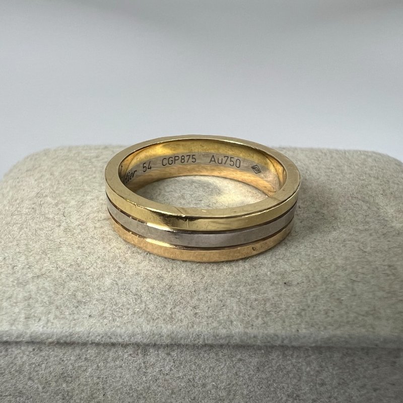 CARTIER C DE三環戒指 #54 6.75G-3