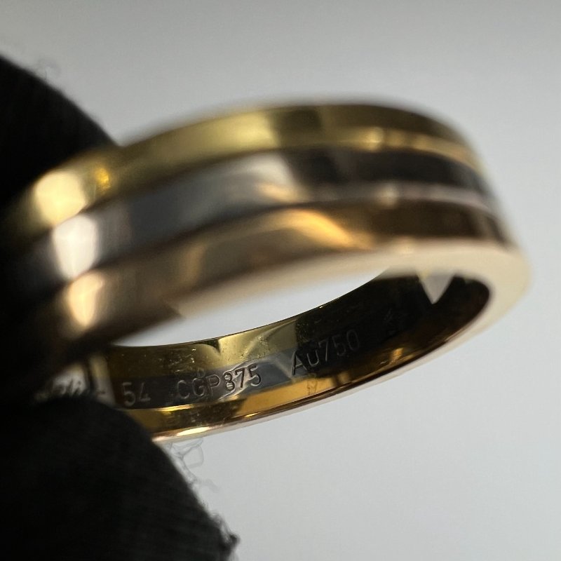CARTIER C DE三環戒指 #54 6.75G-6