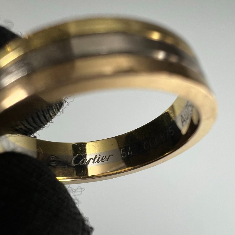 CARTIER C DE三環戒指 #54 6.75G-7