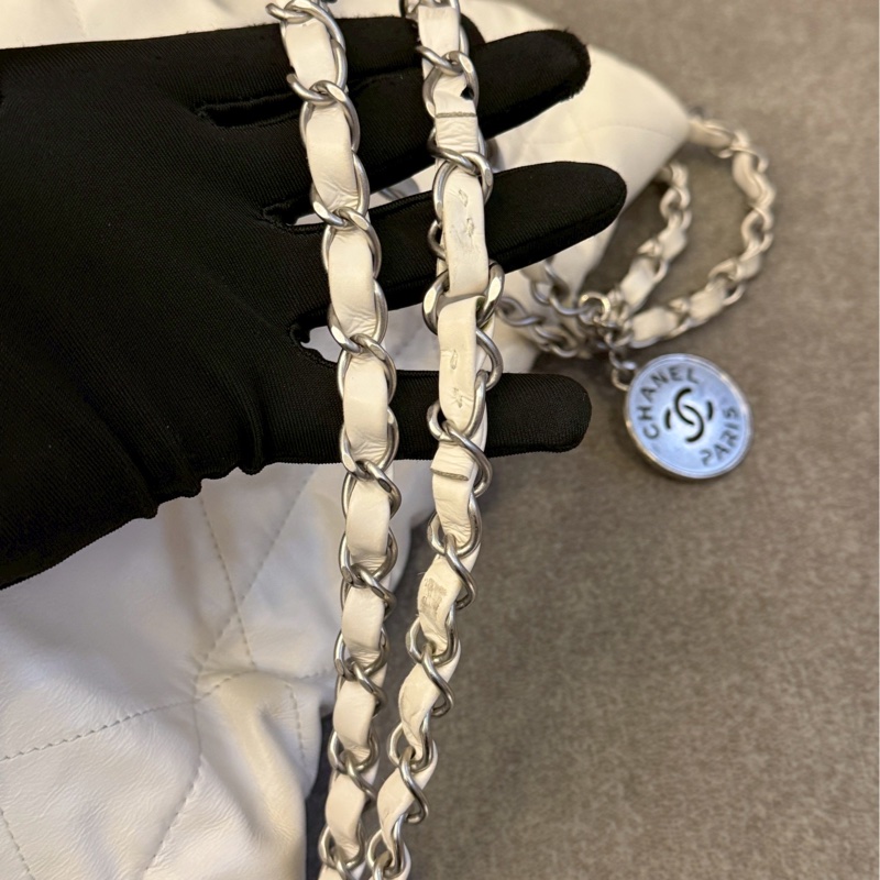 香奈兒22bag小號銀白-5